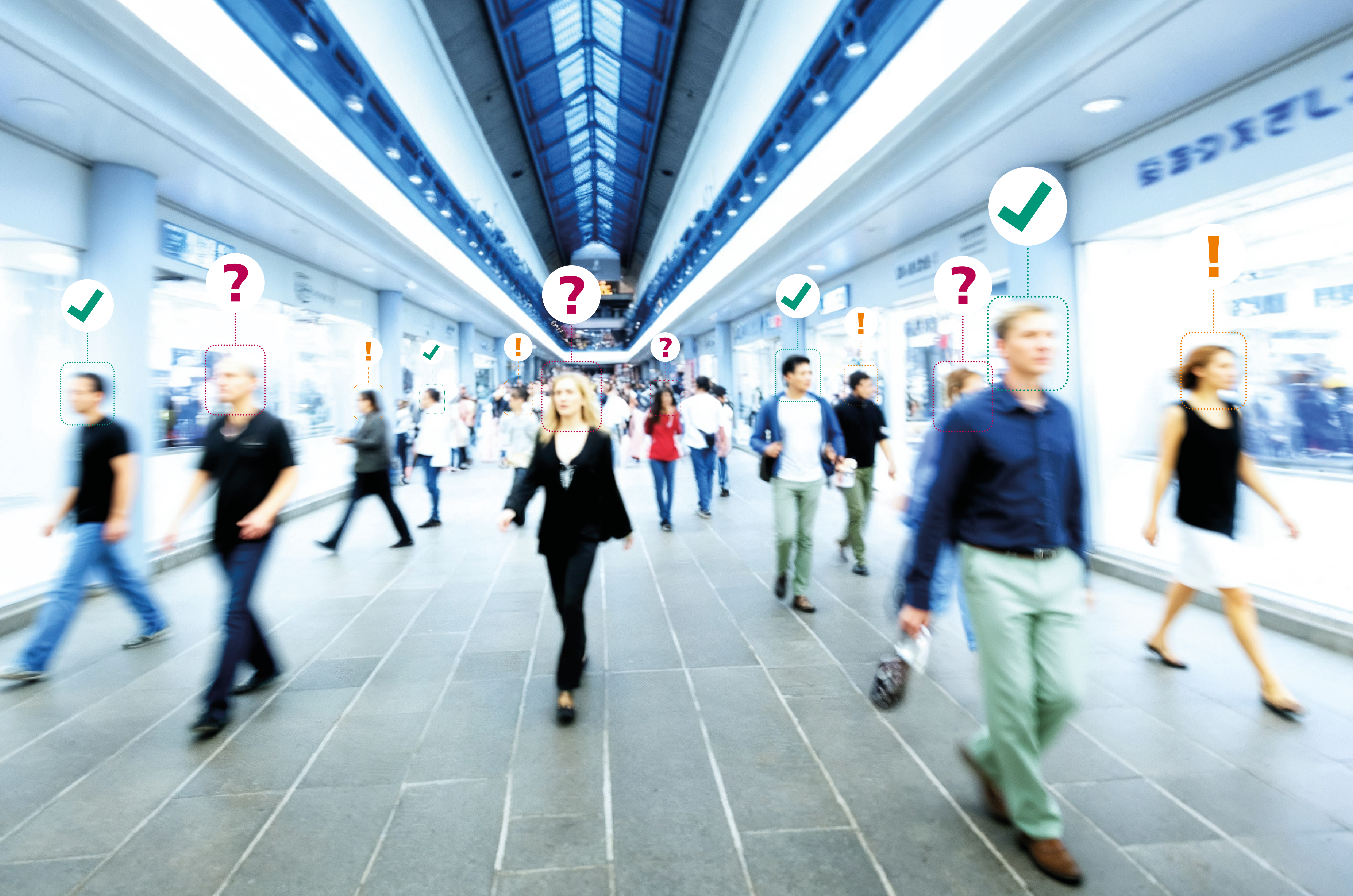 Die vom Fraunhofer IGD entwickelte Technologie ermöglicht die diskrete Identifizierung gesuchter Personen in Menschenmengen mittels AR-Brillen und Echtzeit-Gesichtserkennung